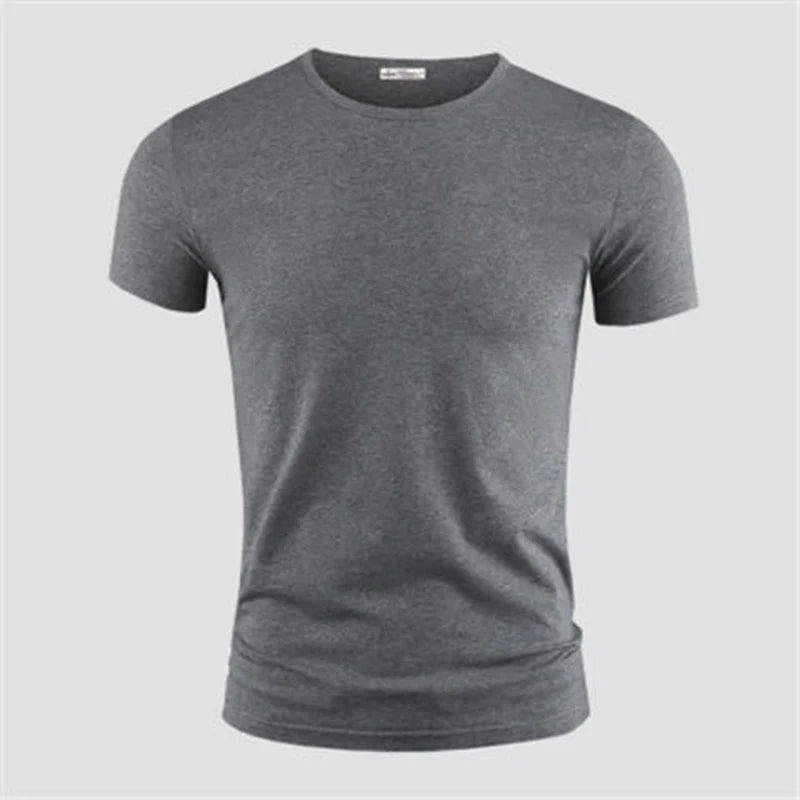 2026 Men's T Shirt Pure Color V Collar
