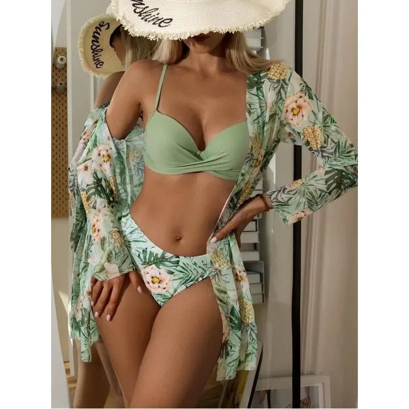 20 Colors Three Piece Bikinis Set