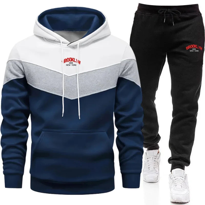 Autumn Winter Men Sporty Jogger Set Hoodies Sweatshirt Casual Urban Fashion