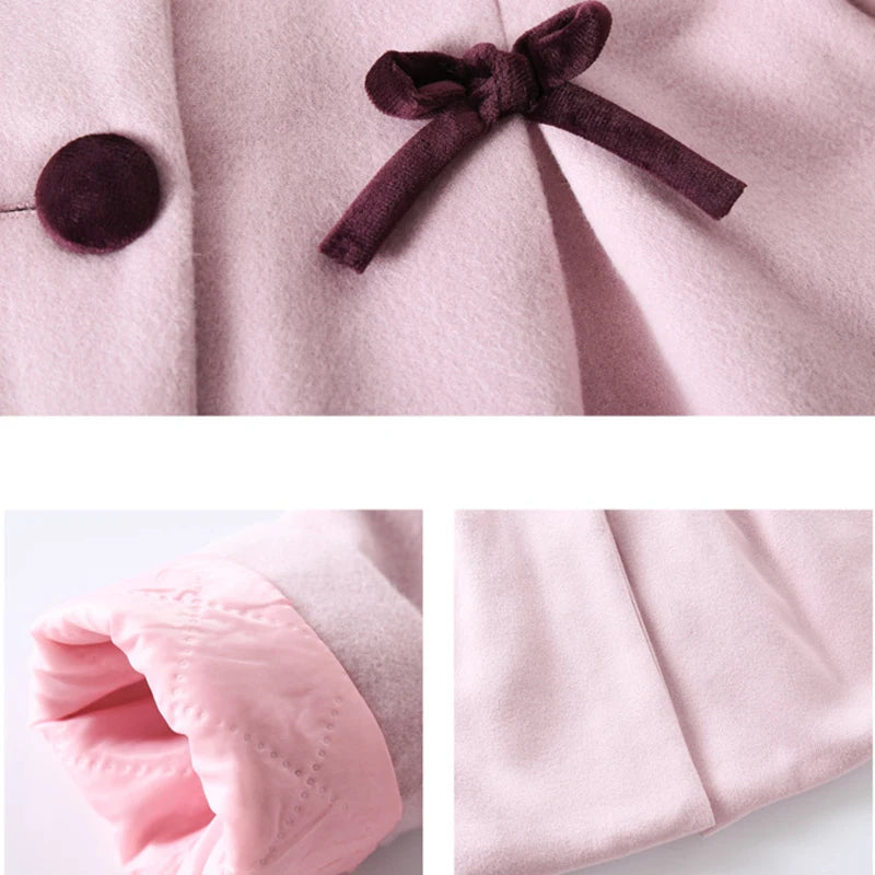 Girls Wool Coat Autumn Winter Korean Version Long Kids Jacket