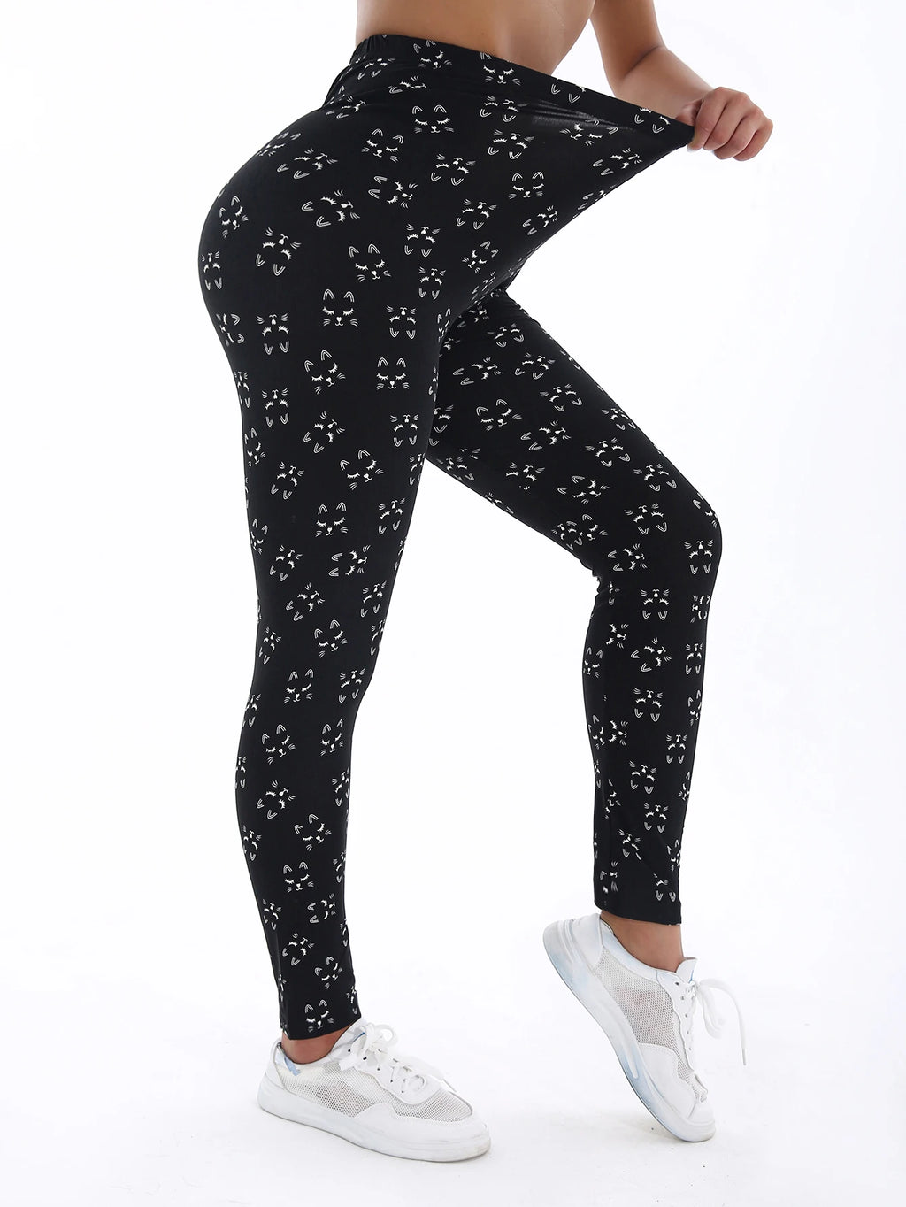 Autumn Winter 1PACK Women's Nine Cent Matte Printed Sexy Tight Legging Casual Sports Elegant Fitness Yoga Pants
