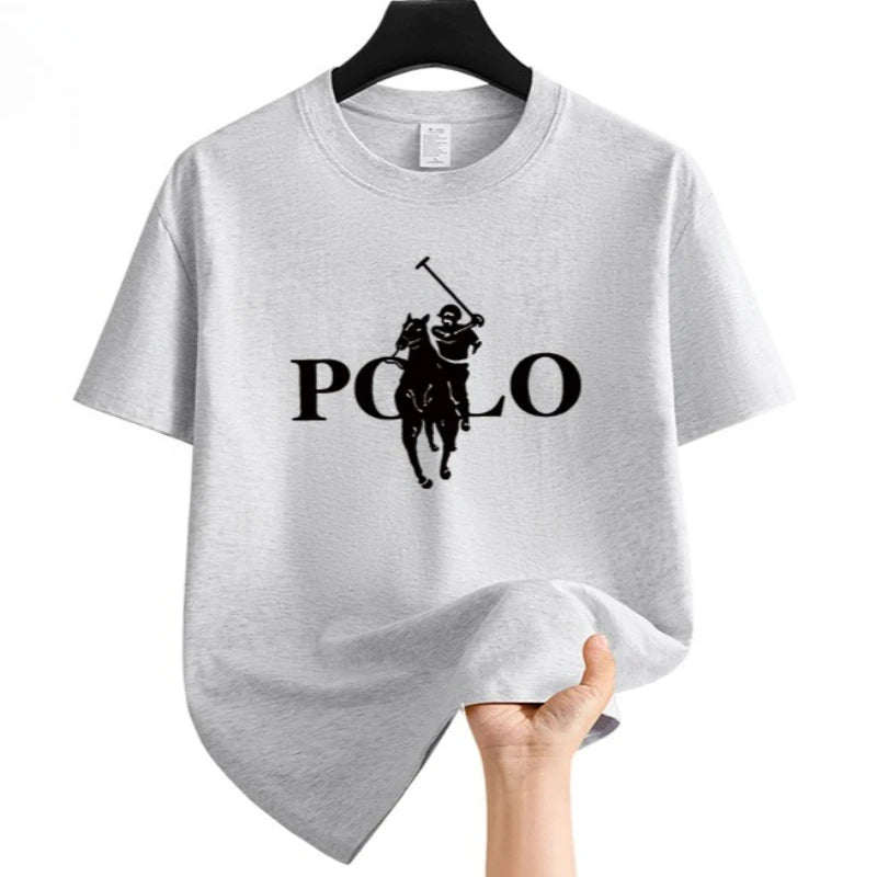 Summer Fashion Brand  Men's Clothes Business Casual Short-sleeved T-shirt Loose