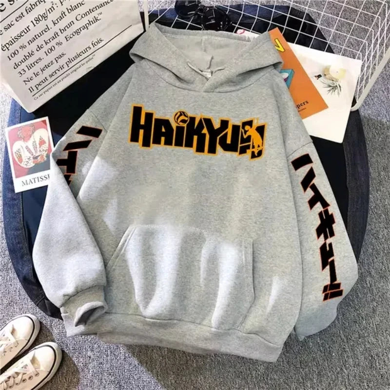 Japan Anime Haikyuu Manga Prints Hoodies Mens New Fashion Hoody Hip Hop Fleece Sweatshirts Crewneck Pullovers Cute Clothing