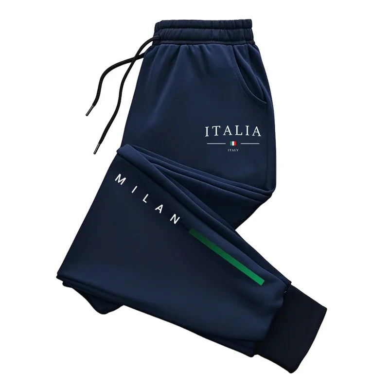 Men's Milan Printed Sweatpants Brand New Male Casual Sport Versatile Jogger Pants All Season Home Outdoor Comfort Trousers