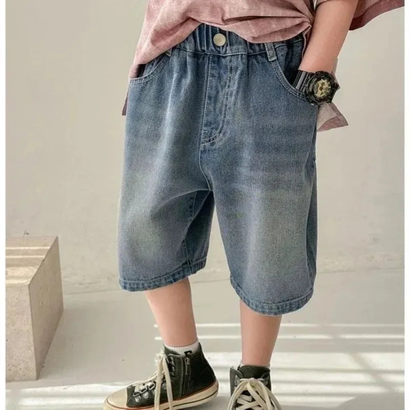 Jeans Fashion Letter Printed Soft Summer Trousers for Kids Children Casual New Pants