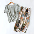 Summer Women's Pajamas Thin Section Short-Sleeved Floral Print