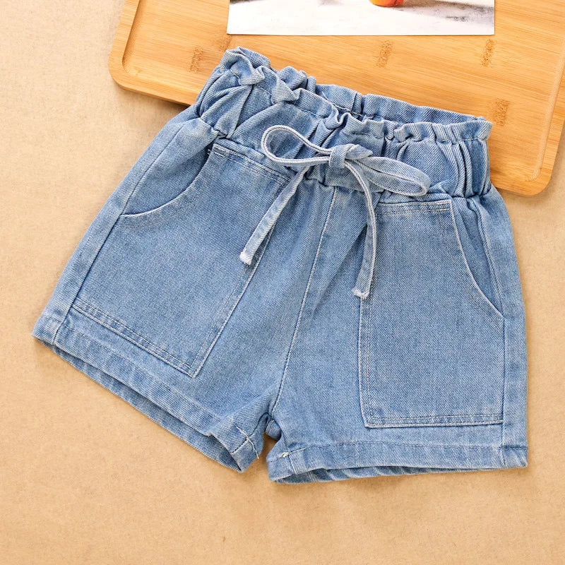Girls Summer Jeans Heart Pattern Girls Short
