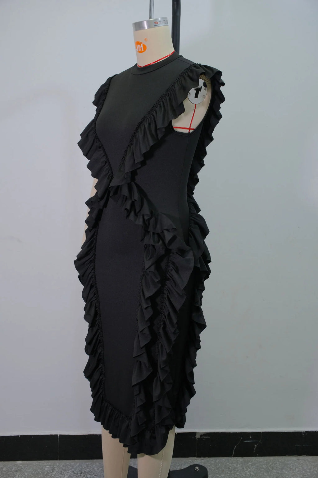 Women Plus Size Skinny Dress Round Neck