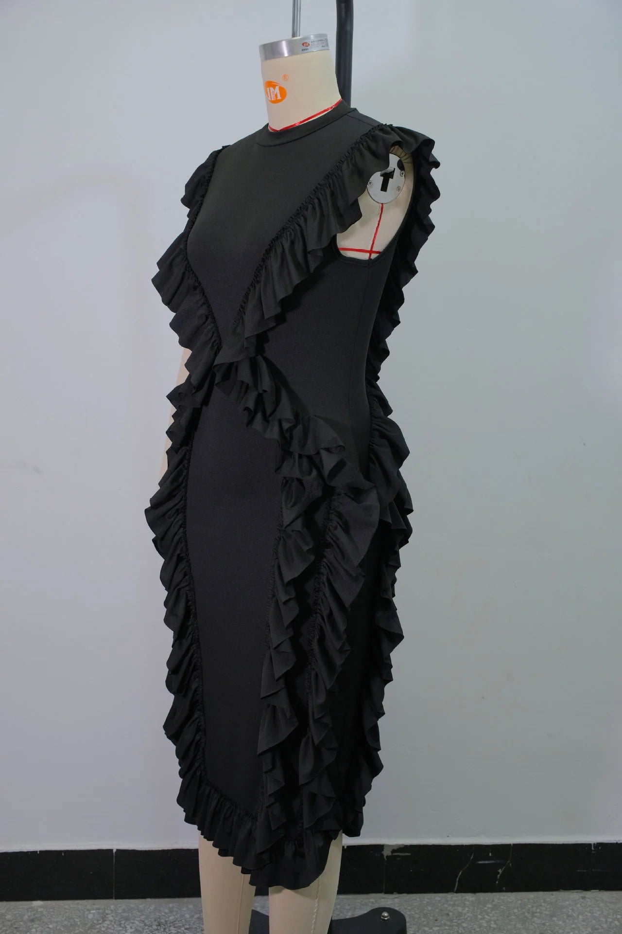 Women Plus Size Skinny Dress Round Neck