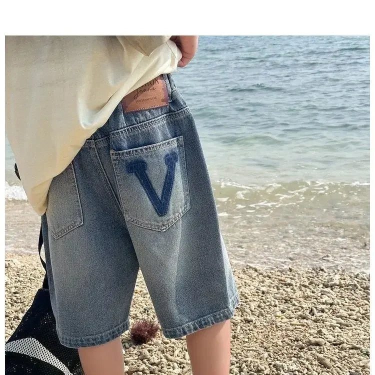 Jeans Fashion Letter Printed Soft Summer Trousers for Kids Children Casual New Pants