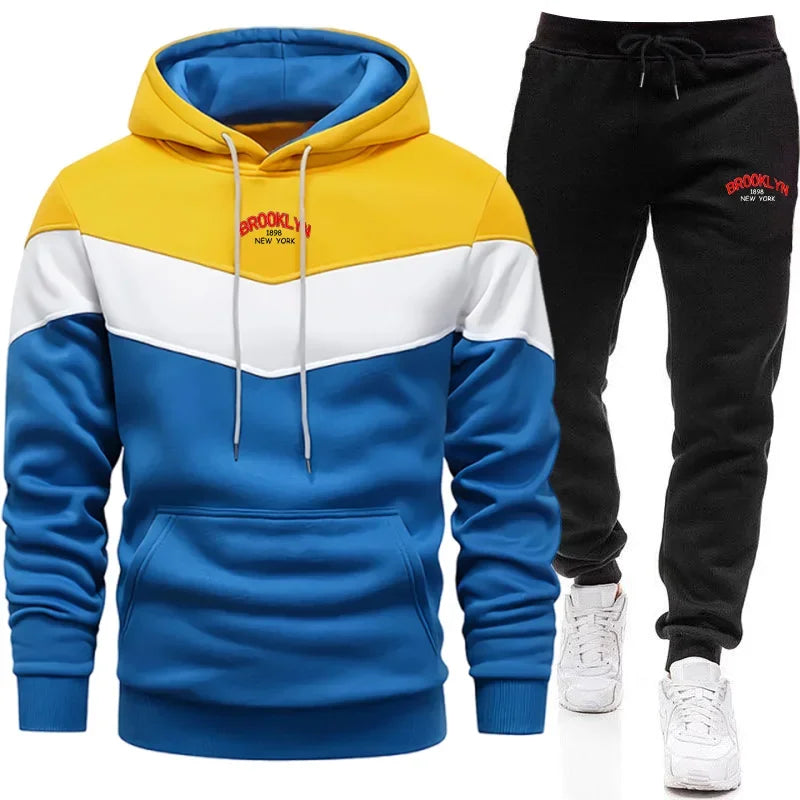 Autumn Winter Men Sporty Jogger Set Hoodies Sweatshirt Casual Urban Fashion