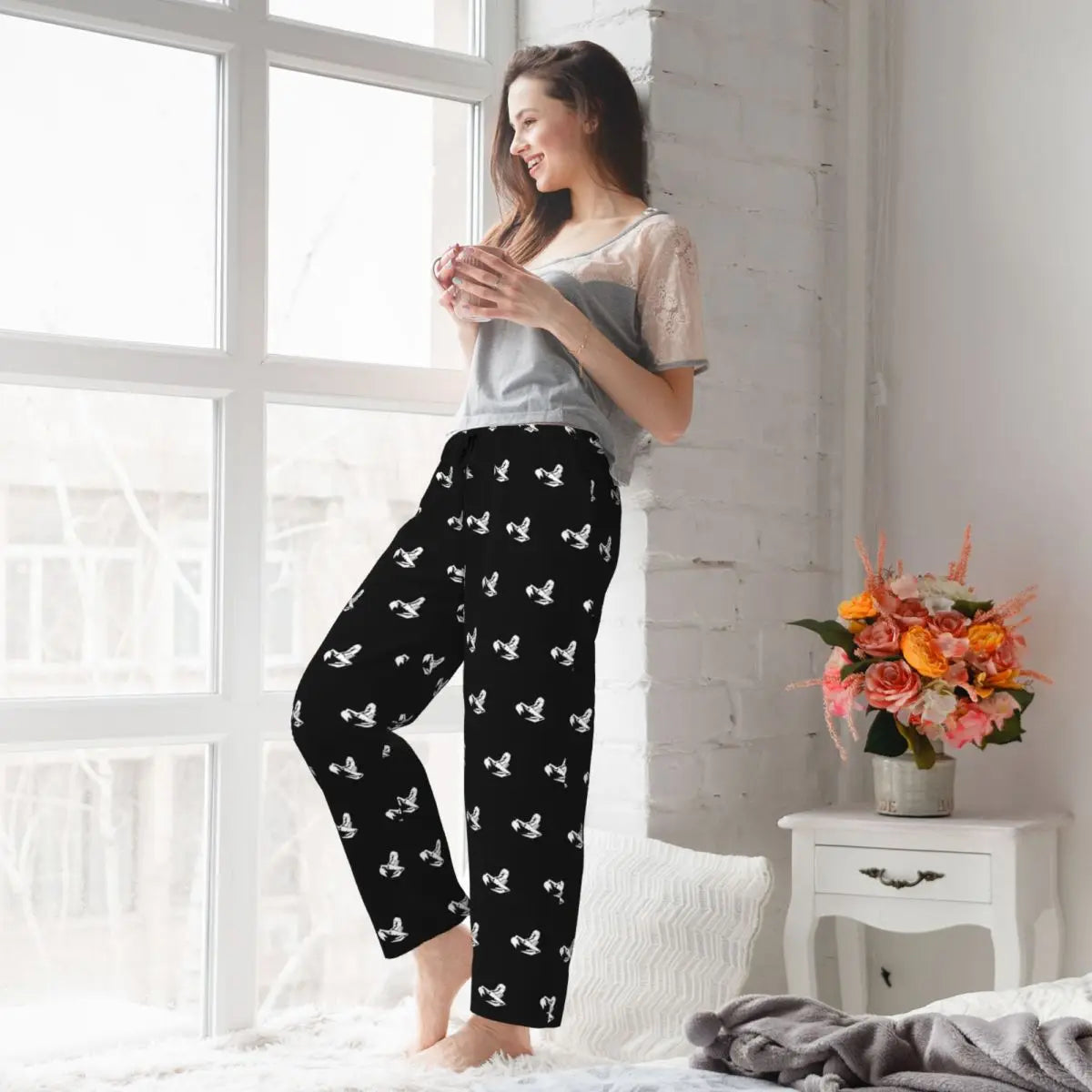 Custom Abarth Bucket Women Pajama Pants Lounge Sleep Sleepwear Bottoms with Pockets