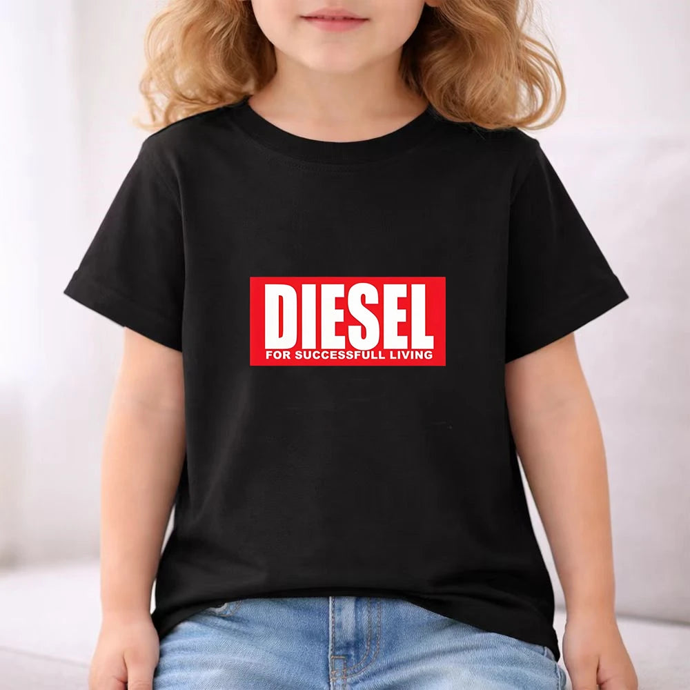 Children T-shirt+bottom wear Age 3-12 Girls boy Set black 2pcs