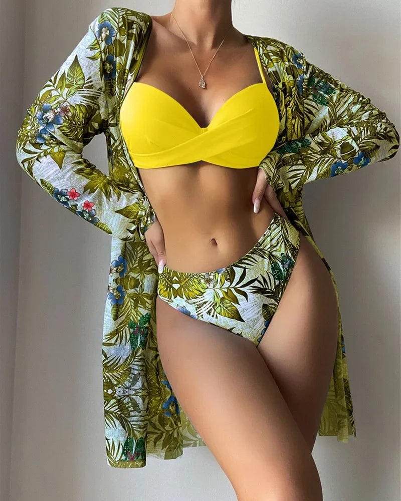 20 Colors Three Piece Bikinis Set