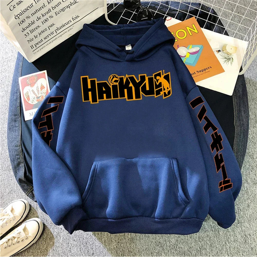 Japan Anime Haikyuu Manga Prints Hoodies Mens New Fashion Hoody Hip Hop Fleece Sweatshirts Crewneck Pullovers Cute Clothing