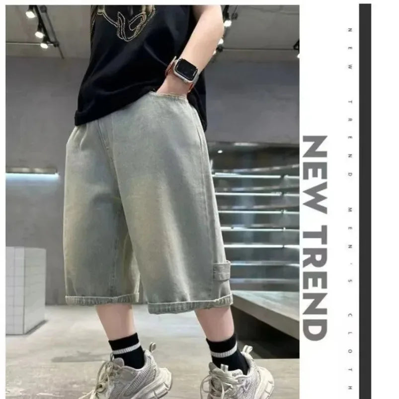 Jeans Fashion Letter Printed Soft Summer Trousers for Kids Children Casual New Pants