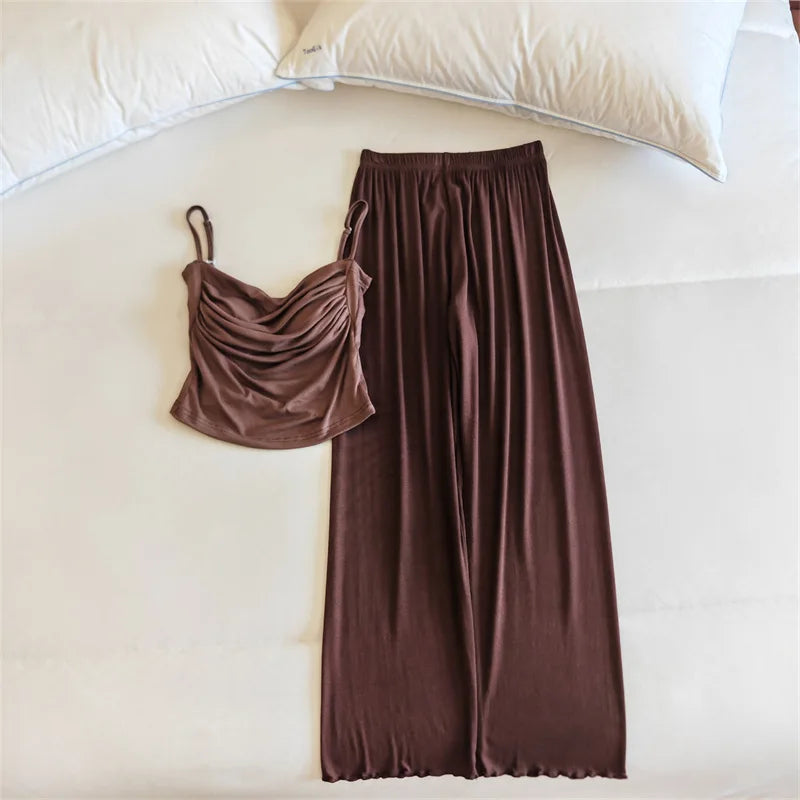 Two-piece Set Chest Pad Home Wear Pajamas