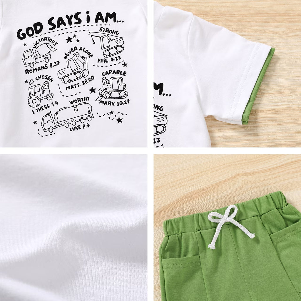 Toddler Baby Boy Summer Shorts Outfits Short Sleeve T-Shirt Shorts Clothes Set for 3-4T