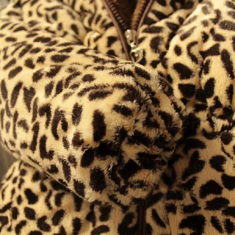 Winter Warmth Leopard Print Full Zip Hooded Soft Baby Girls Woolen Coat Kids Outfits Children Outerwear for 1-8 Years
