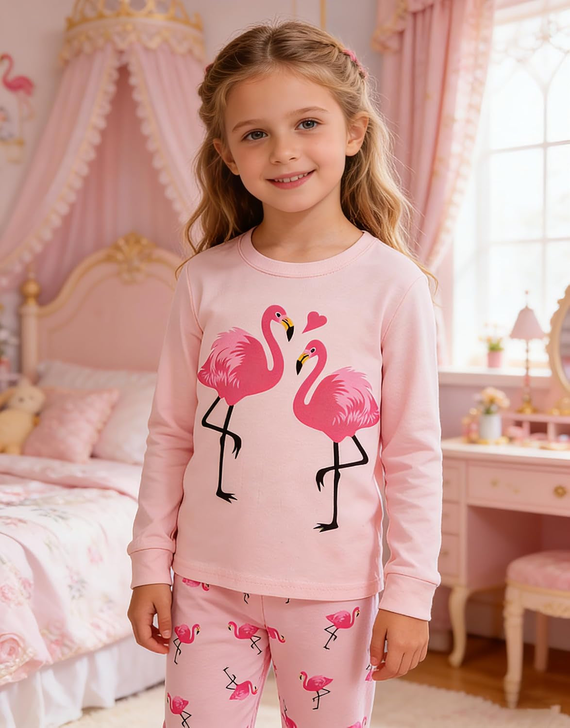 Little Girls Mermaid Pajamas 2 Piece Set 100% Cotton Sleepwear Toddler Clothes for Kids Baby Ladybug Style Pjs