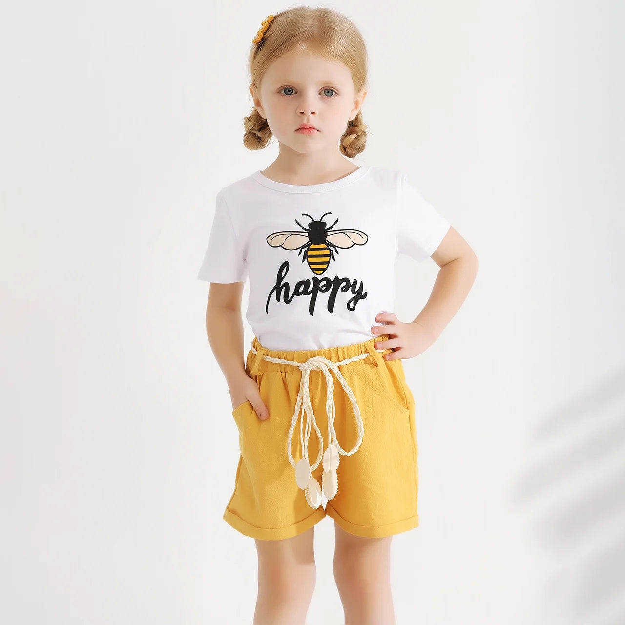 Baby Girl Summer Clothes Set Short Sleeve T-Shirt Shorts 2Pcs Outfits for 2-3T